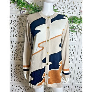 Grazia Women’s Knit Multicolor Cardigan Made Italy Size 10